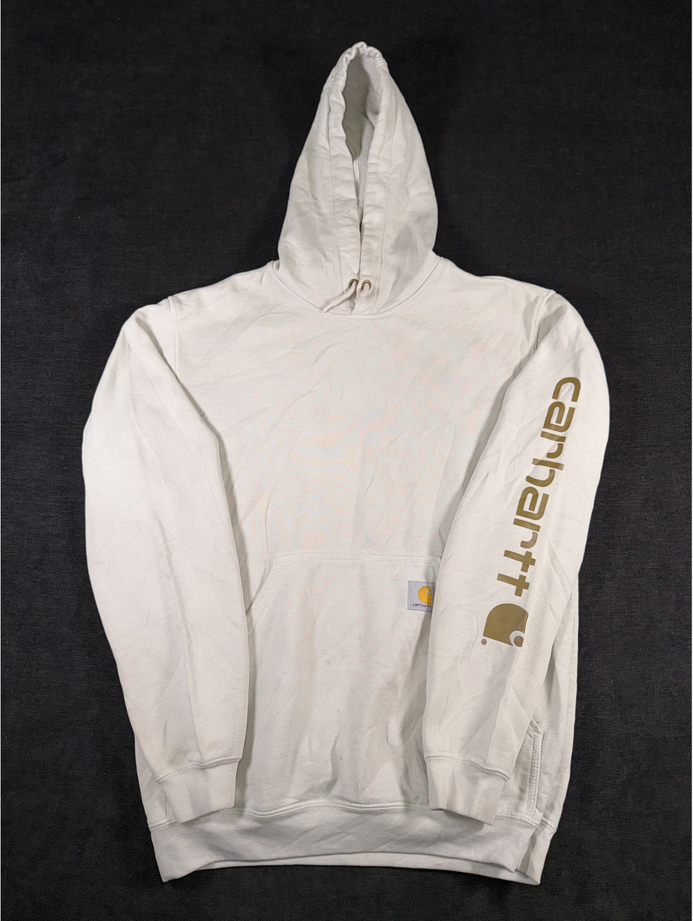 Carhartt White Loose Fit Hoodie Sweatshirt Size Small